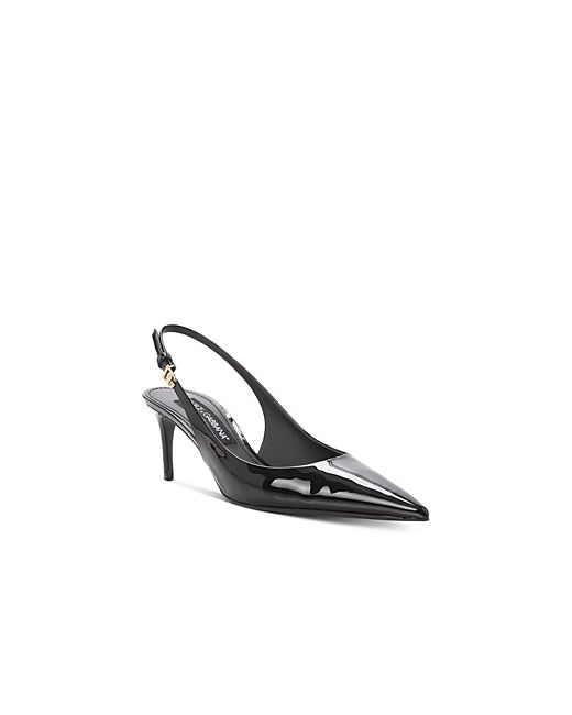 Dolce & Gabbana Glossy Pointed Toe Slingback Pumps