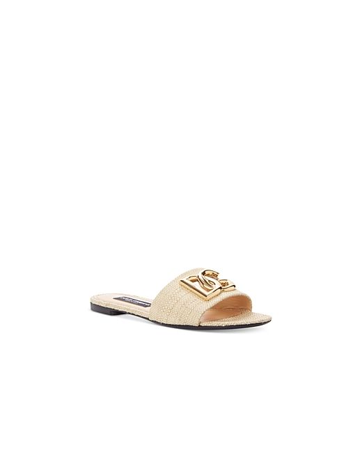 Dolce & Gabbana Woven Logo Slide Sandals