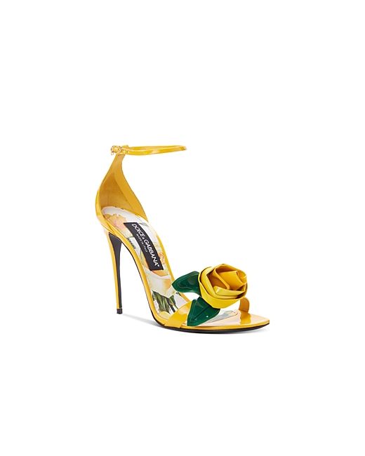 Dolce & Gabbana Rosette High Heel Ankle Strap Sandals