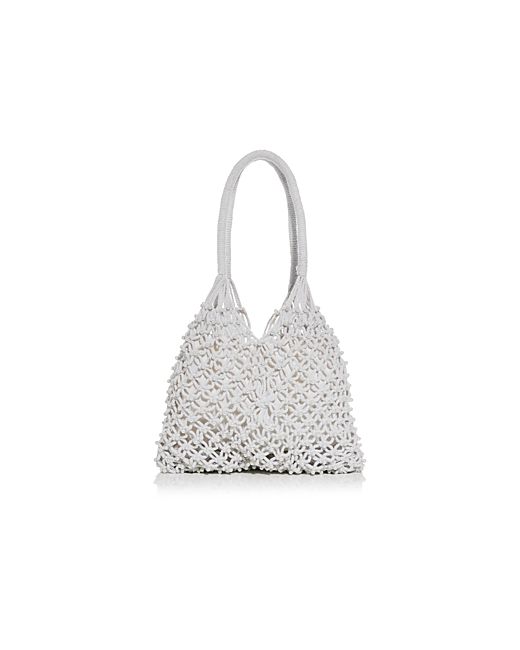 Lusana Jaylan Embellished Crochet Top Handle Bag