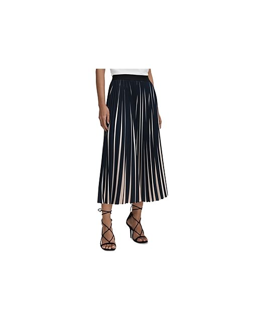 Reiss Saige Striped Pleated Midi Skirt