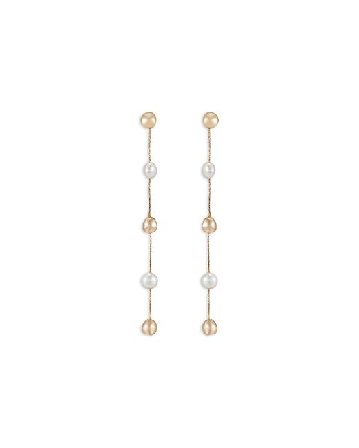 Ettika Bead Cultured Freshwater Pearl Linear Drop Earrings 18K Gold Plated