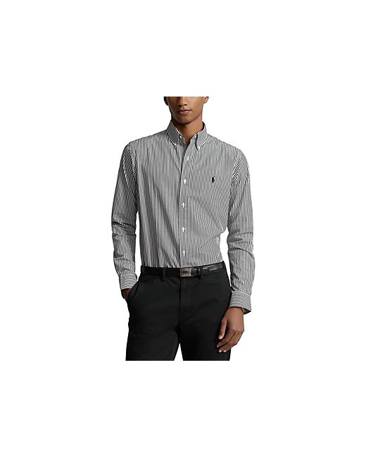 Polo Ralph Lauren Cotton Stretch Poplin Stripe Classic Fit Button Down Shirt