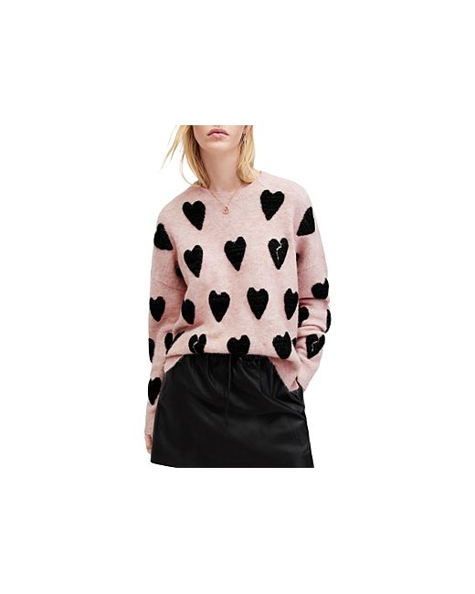 AllSaints Amora Heart Print Sweater
