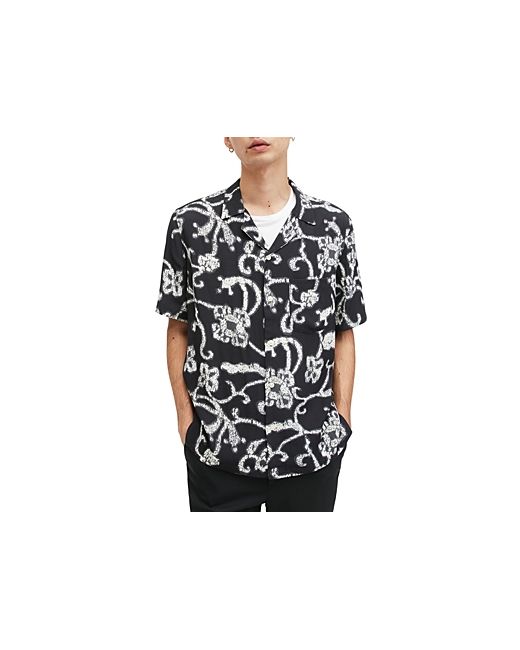AllSaints Webb Relaxed Fit Button Down Camp Shirt