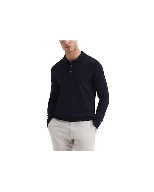 Reiss Trafford Merino Wool Slim Fit Long Sleeve Polo Shirt