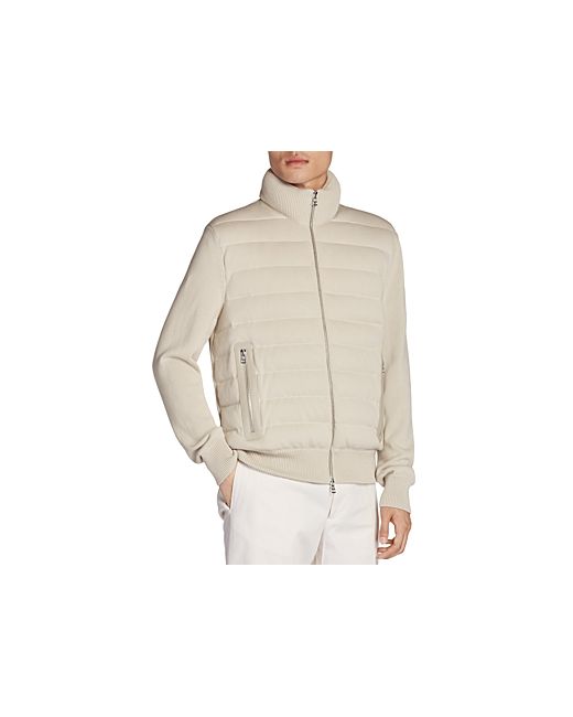 Moncler Cotton Quilted Zip Cardigan Sweater