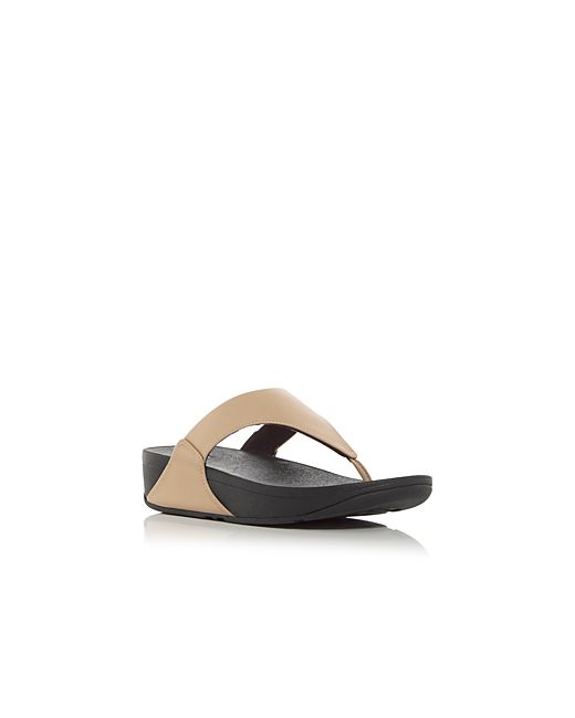 FitFlop Lulu Leather Thong Wedge Sandals