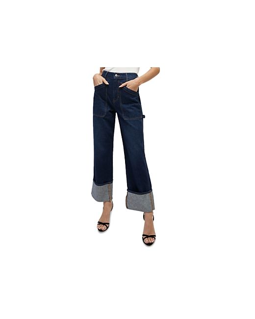Veronica Beard Dylan High Rise Cuffed Ankle Straight Jeans