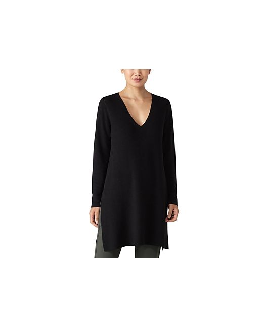 Eileen Fisher Cotton V Neck Tunic Sweater