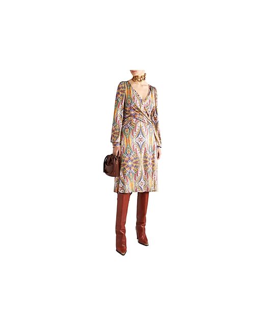 Etro Printed Crossover Front Jersey Dress