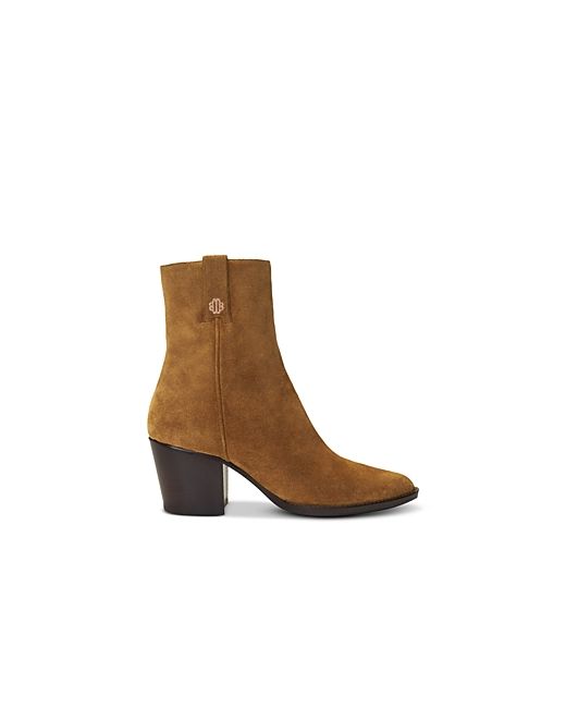 Maje Forwest Pointed Toe Western Style Block Heel Booties