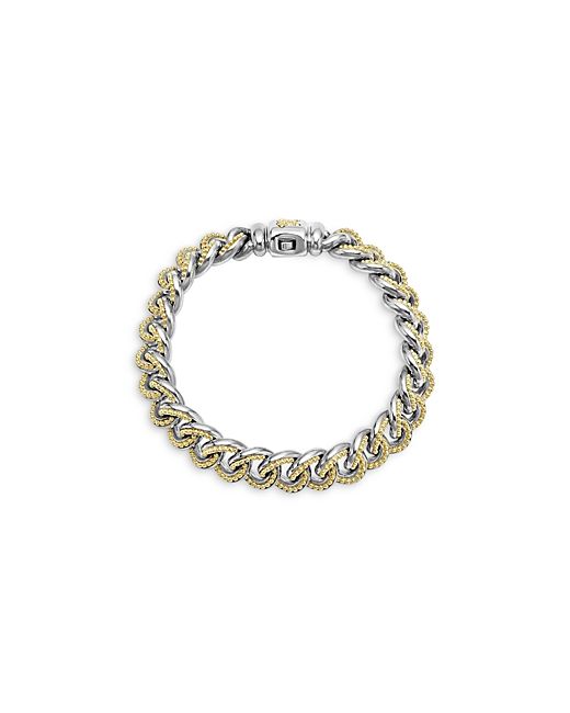 Lagos 18K Yellow Gold Sterling Anthem Beaded Curb Link Bracelet 100 Exclusive