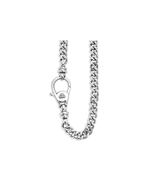Lagos Sterling Anthem Curb Link Chain Necklace/Key 100 Exclusive