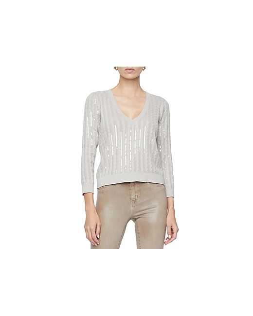 L'agence Trinity Sequin Cable Knit Sweater