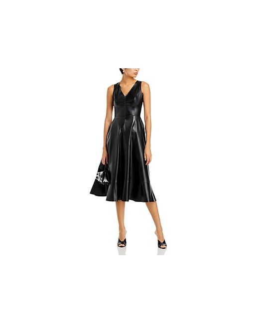 Aqua Faux Leather Sleeveless Midi Dress 100 Exclusive