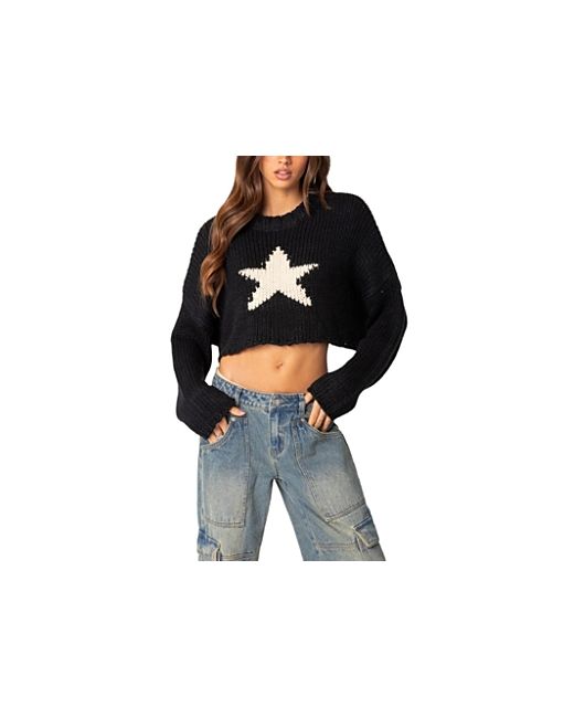 Edikted Mega Star Cropped Sweater