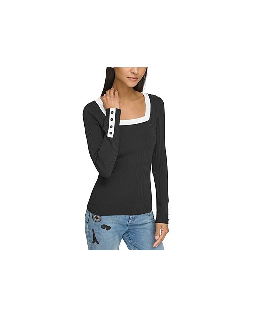 Karl Lagerfeld Ribbed Square Neck Sweater