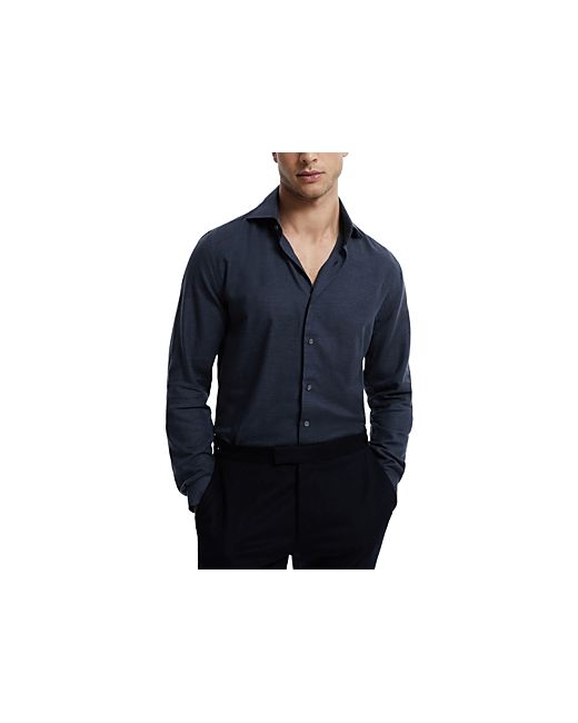 Reiss Croydon Cotton Cashmere Slim Fit Button Down Shirt