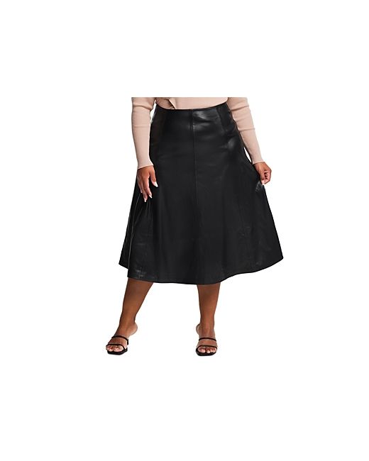 Estelle Plus Ashdown Faux Leather Midi Skirt
