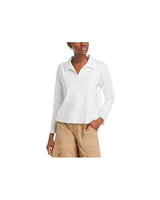 Eileen Fisher Cotton Stretch Boxy Henley Top