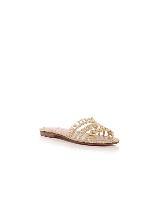 Carrie Forbes Raffia Woven Slide Sandals