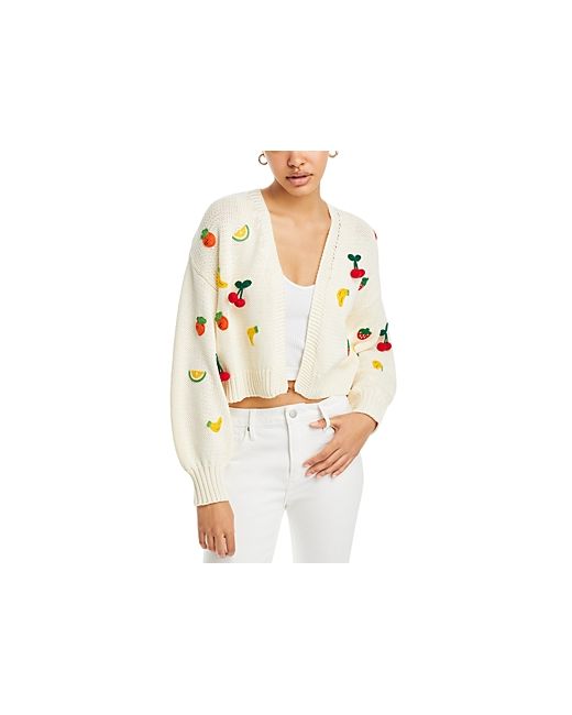 Aqua Fruit Embroidered Cropped Cardigan 100 Exclusive