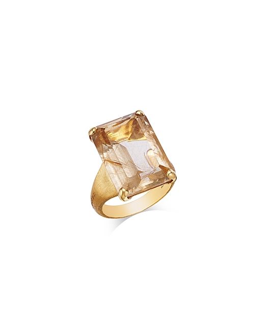 Marco Bicego 18K Gold Unico Rutilated Quartz Statement Ring