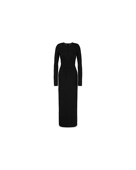 Emporio Armani Stretch Jersey Long Dress With Waist Draping