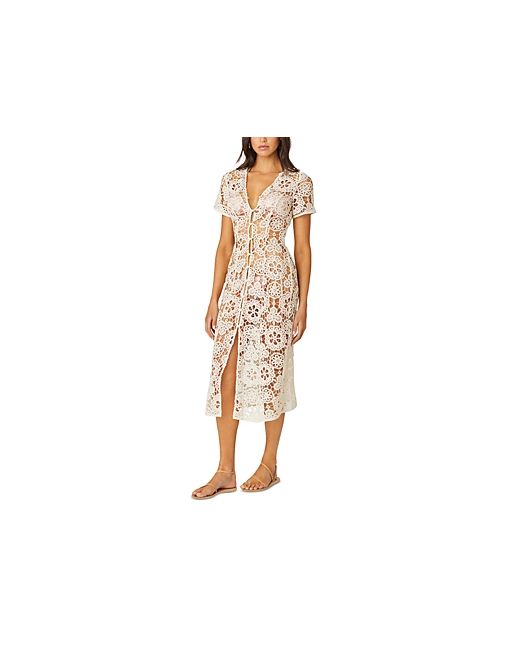 Shoshanna Tropez Crochet Duster Swim Cover Up Dress