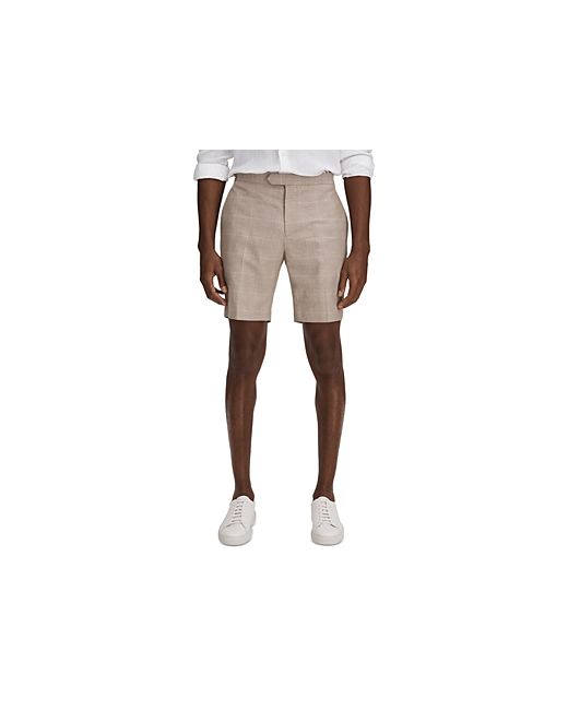 Reiss Send Glen Check Regular Fit Side Adjuster 9.9 Shorts