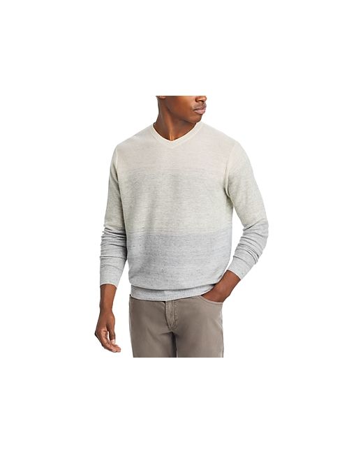 Peter Millar Crown Crafted Camden High V Neck Striped Sweater