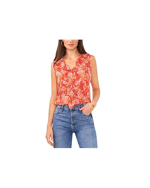 Vince Camuto Ruffled Floral Print Top