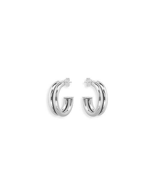 Aqua Double Hoop Earrings Sterling 100 Exclusive