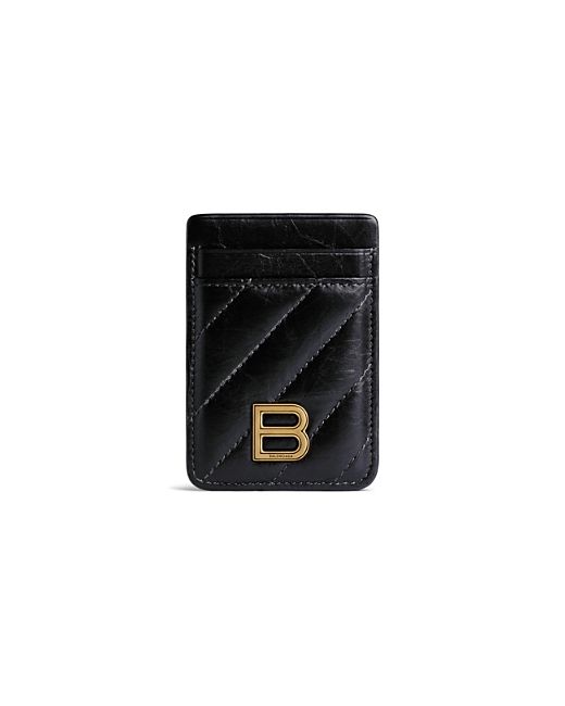 Balenciaga Crush Magnet Card Holder Quilted