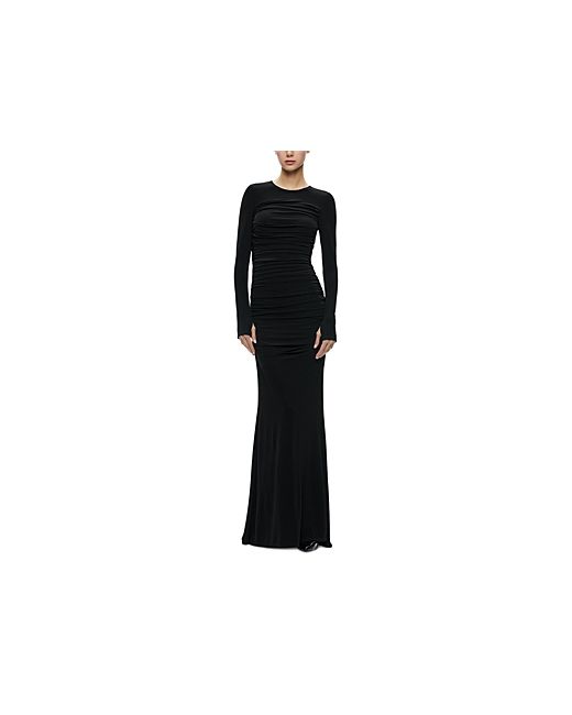 Alice + Olivia Katherina Ruched Long Sleeve Gown