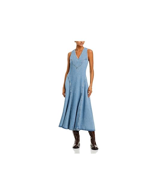 Re/Done Western Sleeveless Denim Midi Dress