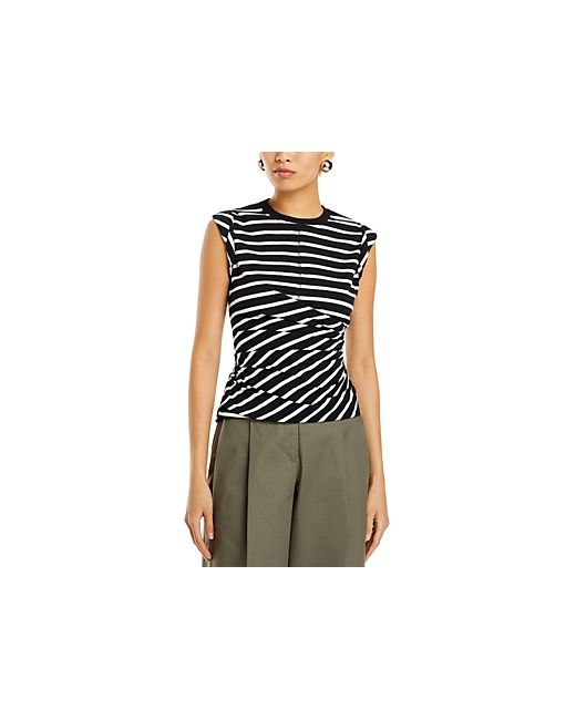 3.1 Phillip Lim Cotton Striped Rolled Sleeve Top