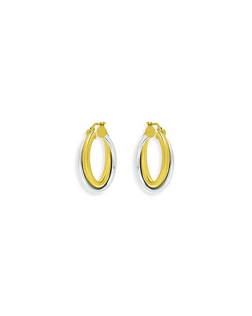 Aqua Double Row Wrap Hoop Earrings 18K Gold Plated Sterling 100 Exclusive