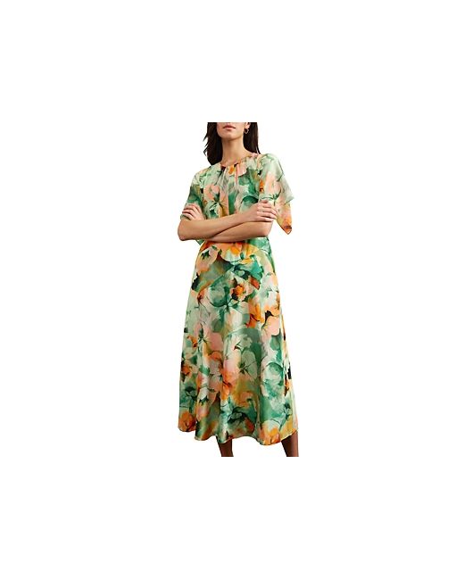 Hobbs Limited Rosemoor Floral Print Silk Midi Dress