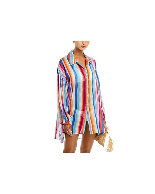 Missoni Stripe Print Shirt Swim Cover-Up