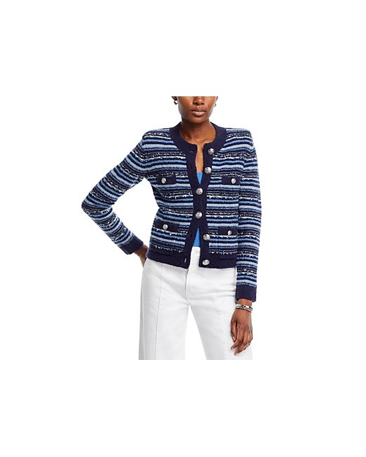 L'agence Woodson Striped Knit Cardigan Jacket