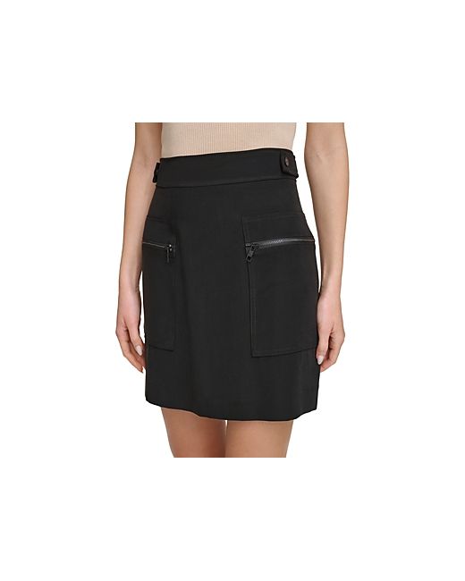 Dkny Twill Zip Pocket Mini Skirt