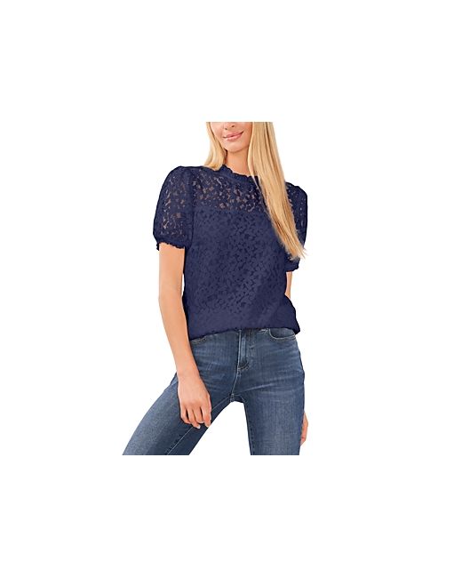 Cece Lace Ruffled Puff Sleeve Top