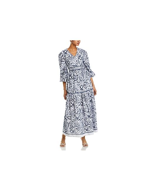 Misook Embroidered Cotton Maxi Dress