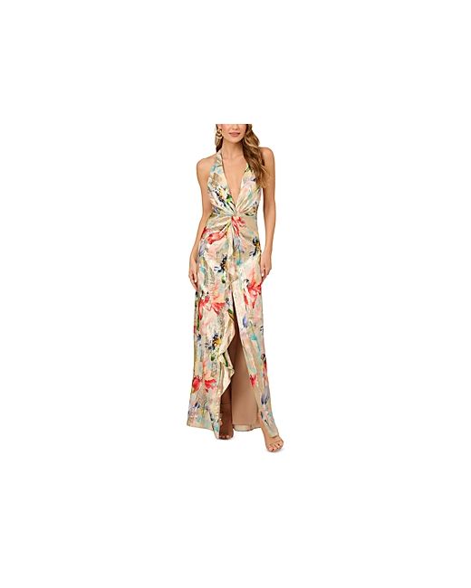 Liv Foster Lv Foster Plunging Printed Jacquard Gown