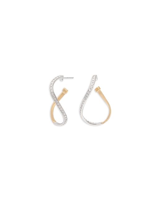 Marco Bicego 18K Yellow Gold Marrakech Diamond Small Twist Hoop Earrings
