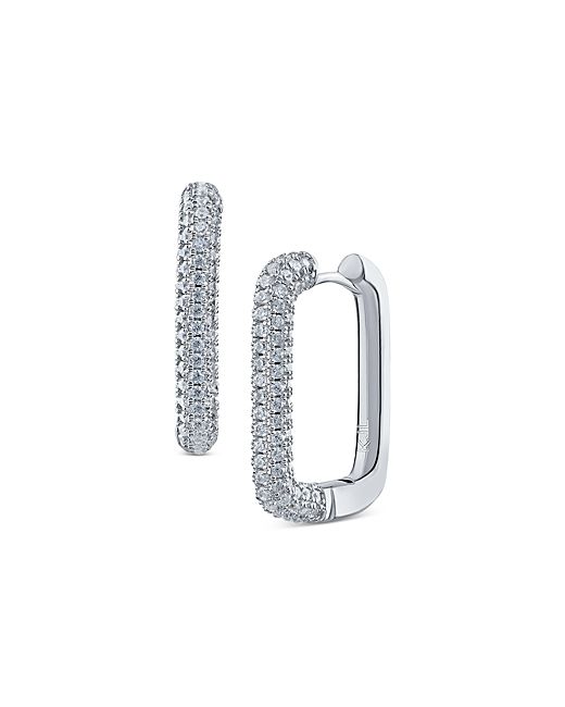CZ by Kenneth Jay Lane Pave Rectangle Hoop Earrings