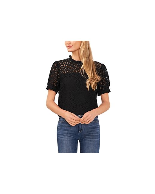 Cece Lace Ruffled Puff Sleeve Top