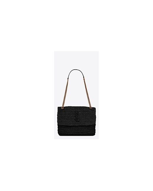 Saint Laurent Niki Medium Chain Bag Raffia And Leather